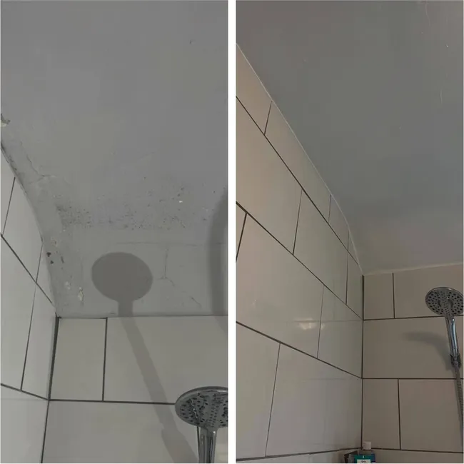 Bathroom ceiling mould treatment and anti damp painting Liverpool